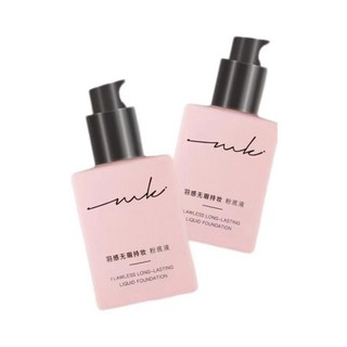 miklik羽感無瑕持妝粉底液遮瑕持久貼膚保溼養膚幹皮油皮學生底妝, 1個, 35g,02自然色