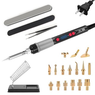 3D 프린터 스무딩 도구 키트 80W 히트 세트 인서트 공구 LCD 디스플레이 디지털 납땜 다리미 황동 너트 키트 및 팁 스프링 부품 액세서리