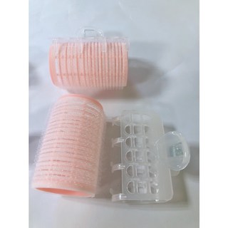 台灣發貨 自黏造型髮捲2入 瀏海捲髮 髮夾 韓系空氣瀏海 捲髮器 魔鬼氈 自粘髮卷 魔鬼氈髮卷, 1個, 絕美大髮捲, 粉色