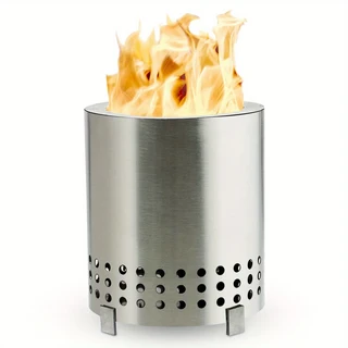 휴대용 스테인리스 스틸 버너 히터 미니 화목난로 야외 캠핑 BBQ 무연, 01 3x3피트, 03 Silver1pcs