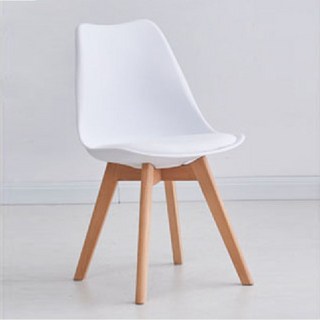 北歐風皮革復刻椅 透明餐椅 化妝椅 餐桌椅 靠背休閒椅, 白色, 1件