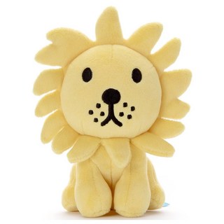T-ARTS 米飛兔豆豆絨毛可水洗系列玩偶，柔軟舒適，方便清潔，陪伴孩子成長, 1個, 獅子, 黃色, 15.5cm
