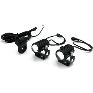 SLO 小鋼砲PLUS 魚眼霧燈 一拖二 高亮度LED 魚眼設計 附開關, 一代鏡座右邊(保險絲) 近白遠黃, 1套