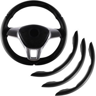 자동차 차량용 미끄럼방지 탄소섬유 카본 핸들커버, 블랙