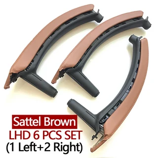 문짝지그 호환 호환호환 X5 E색상0 200색상204 용 가죽 커버 어셈 세트가 LHD 왼쪽 오른쪽 내부 도어 핸들, 08 LHD SATTEL BROWN