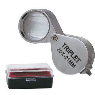 極光商城 折疊全金屬放大鏡 珠寶古董寶石鑑賞 口袋式 禮盒包裝, 1個, 20倍放大鏡(銀)