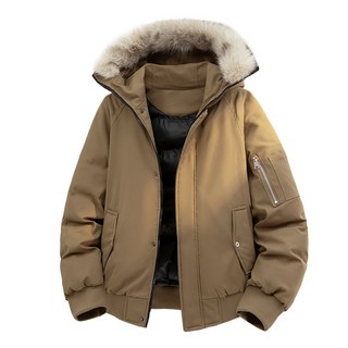 冬季大毛領加厚連帽棉衣外套 大尺碼保暖短版