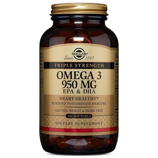 SOLGAR 三倍強度Omega-3軟膠囊 950mg, 100顆, 1罐