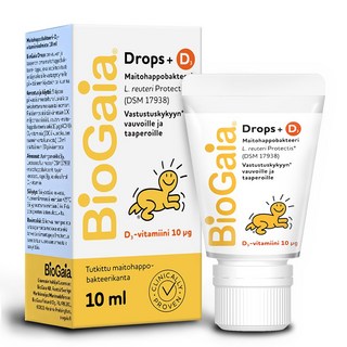 BioGaia 寶乖亞 嬰幼兒液體益生菌D3 Plus，添加維生素D3，調整體質，維持消化道機能, 10ml, 1個