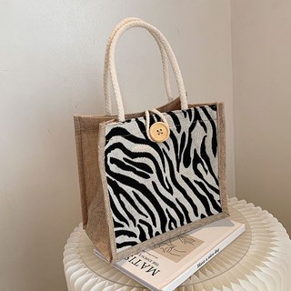 亞麻帆布手提袋，麻布購物袋，ins風時尚包包，2021新款簡約便當包，OL通勤手拎包