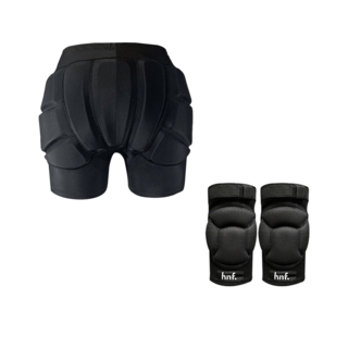 HNF 힙 엉덩이보호대 스키 스노우보드 스케이트 피겨, 엉덩이보호대 2XL, 쿠션 무릎보호대 S, 1개