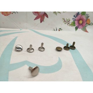 愛心手工材料鋪 10mm 鉚釘 雙面鉚釘 雙面撞釘 固定扣 古銅 銀色 五金配件 拼布材料, 1個, 淺金色10*12mm10組