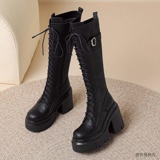 中長款高筒馬丁靴 2025年新款粗跟騎士靴