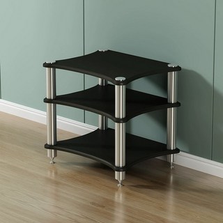 앰프 랙 모듈가구 콘솔 오디오 장식장 거실 선반, 블랙 3단