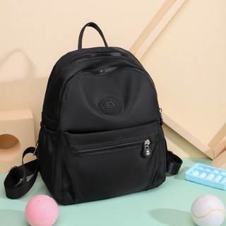 [台灣現貨]【甜美清新 休閒後背包】 背包女 帆布 尼龍 防水 小後背包 電腦包 背包 後背包 書包B 雙肩包 旅行包, 黑色(尼龍)