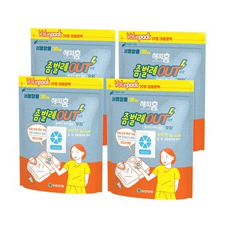 [유한양행]해피홈 좀벌레 아웃 서랍장용(30입) 4개, 500ml