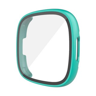 스마트 워치 시계 액세서리 화면 보호기 하드 PC 범퍼 보호 HD 강화 유리 케이스 Fitbit Versa 4/Sense 2 용 올어라운드 풀 커버 셸, [01] Fitbit Versa 4, [08] Light blue, 1개