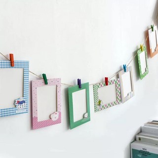 귀여운 카툰 종이액자 포토 가랜드 10종 세트, 1세트, 혼합 컬러