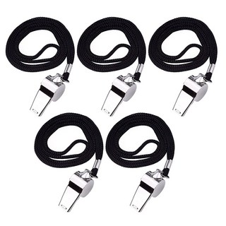 원폴뎀 블랙 스테인리스 호루라기, 5개, 메탈