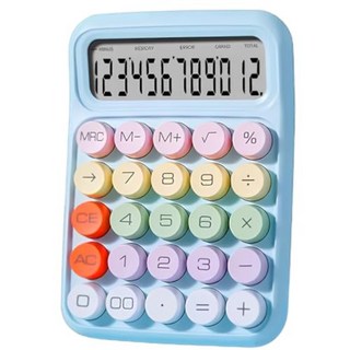 가정용 LCD 계산기 가계부 탁상용 미니 계산기, 파랑색