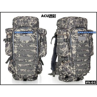 野戰搖滾-生存遊戲 MOLLE大容量背包 戰術槍背包 ACU迷彩 多地形迷彩 槍袋登山背包 步槍包 行軍背包 數位迷彩背包, 軍綠色