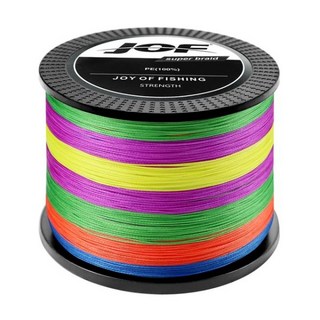 JOF-4 가닥 편조 PE 낚싯줄 300M 500M 1000M 플라이 와이어 멀티필라멘트 잉어 와이어 일본산 다양한 색상 바다선 초강력, Multicolor, 1개