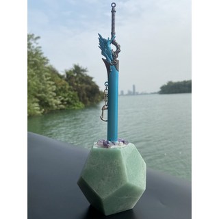 石中劍造型拆信刀 玉石底座 辦公室桌面擺飾 鎮煞避邪