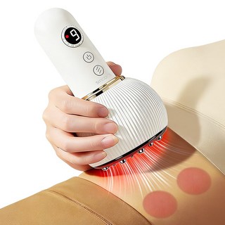 진공 온열 마사지기 무선 온열 흡착식 괄사 마사지기 셀프 바디 안마기 흡입 진공 안마기 9단계 조절, 화이트