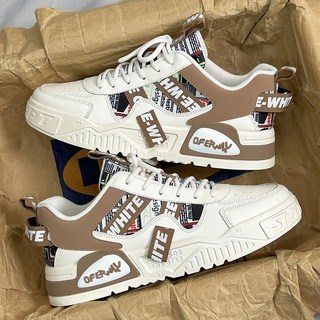 小白男鞋春夏季透氣厚底運動休閒板鞋