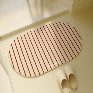 파인다즈 모던 스트라이프 빨아쓰는 규조토 발매트, 베이지