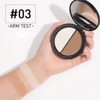 촉촉한 커버 커버력좋은 파운데이션 광채 스틱 물광 하이라이터 건성 복합성 매트 쿠션 컨실러 프라이머 블러셔 focallure 쉬머 브론저 및 파우더 메이크업 페이스 팔레트, 1개, 03