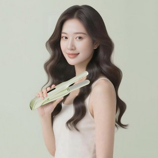 BIKASU 남녀 공용 휴대용 무선 고데기 미니 웨이브 고데기, 녹색