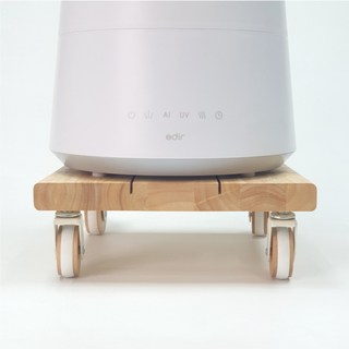 가습기 원목 받침 받침대 제습기 공기청정기 이동식 회전 바퀴 캐스터, 가로 200 / 세로 200, 스트라이프, 두께 24
