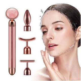 限時下殺 四閤一電動24k黃金美容棒瘦臉神器祛皺瘦臉美容儀瘦咬肌下巴學生, 1個, 四閤一美容棒*粉色