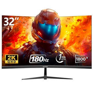 32인치 2K 울트라 와이드 1800R 커브 게이밍 모니터 QHD 180Hz 고사속 UHD 160Hz 4k 60Hz, 2K 180Hz, 81cm