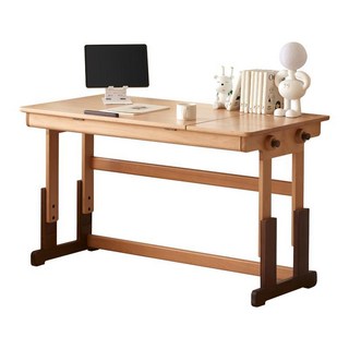 實木升降學習桌：兒童成人適用，多功能升降電腦辦公桌，E2165型號，健康護脊之選