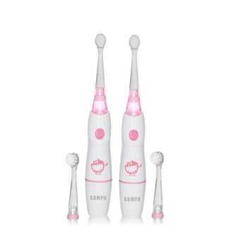 SAMPO聲寶 幼童彩光音波震動牙刷 雙機組 TB-Z1806CL, 1個, 粉紅色二入組