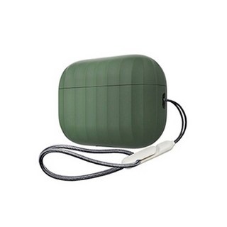 에어팟프로 2세대 실리콘케이스 + 랜야드루프, 다크 그린, 1개