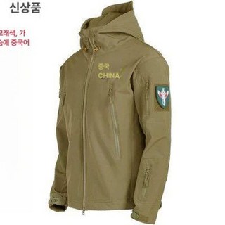 겨울 방한 작업복 기모, 1개, 중국어카키충격코트팔배지포함