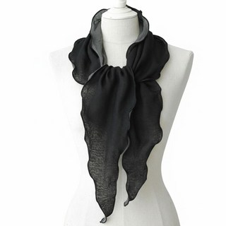 메리앤유 웨이브 배색 투톤 이중지 롱 마름모 스카프