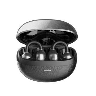 PYHO 노이즈 캔슬링 바람막이 블루투스 헤드셋 귀걸이형 스포츠 이어폰, 블랙