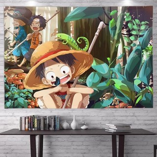 海賊王動漫掛布 房間臥室裝飾 宿舍牆面佈置, 叢林路飛,寬2米高1.5米送安裝包