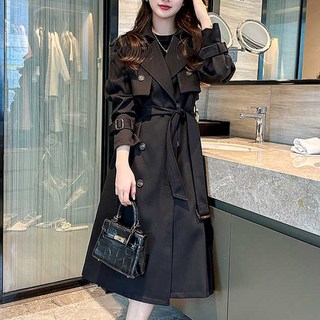 봄 여성용 롱외투 우아하고 슬림한 트렌치코트