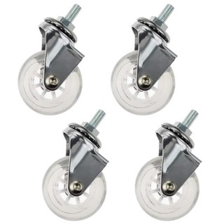 스톤락 2인치 크리스탈 TPU 무소음 캐스터 바퀴 M10 x 15, 4개