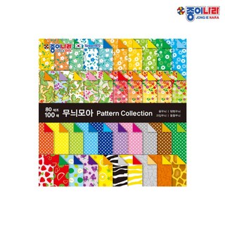 종이나라 100매 무늬 모아 색종이, 80색조, 4개