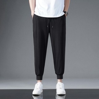 남성바지 여름 얼음 실크 스포츠 캐주얼 바지~8XL