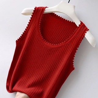 MOSAIRATION 여성 라운드넥 꽃무늬 레이온 니트 나시 빅사이즈 루즈핏 얇은 나시 I051422