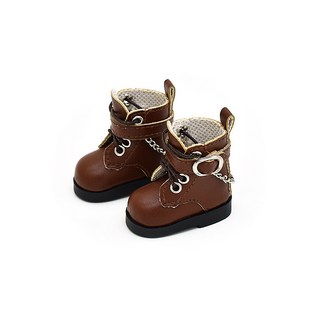BJD 娃娃鞋 6分娃鞋 鏈條靴子 關節玩偶換裝配件, 1個, 深棕色,6分BJD