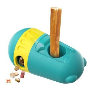 개껌홀더 2in1 지능형 간식볼 스틱껌 홀더 장난감, 녹색