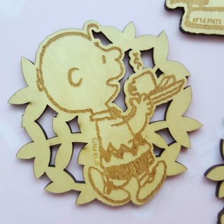 Snoopy 史努比系列木質杯墊 - 日本直送艾倫設計生活, 查理布朗款, 1個